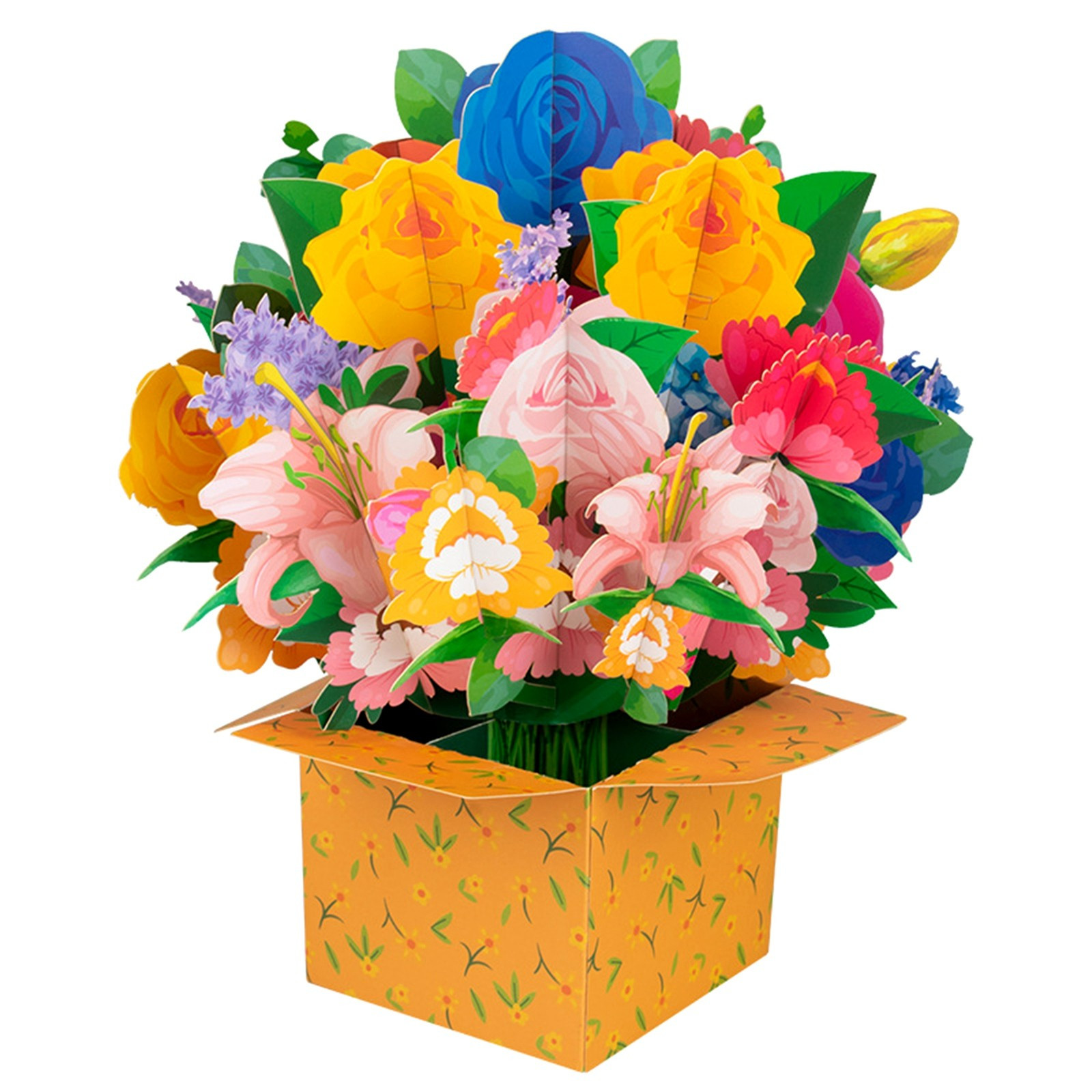 3D Pop Up Flower Bouquet Greeting Card, Floral Box Design for Birthday ...