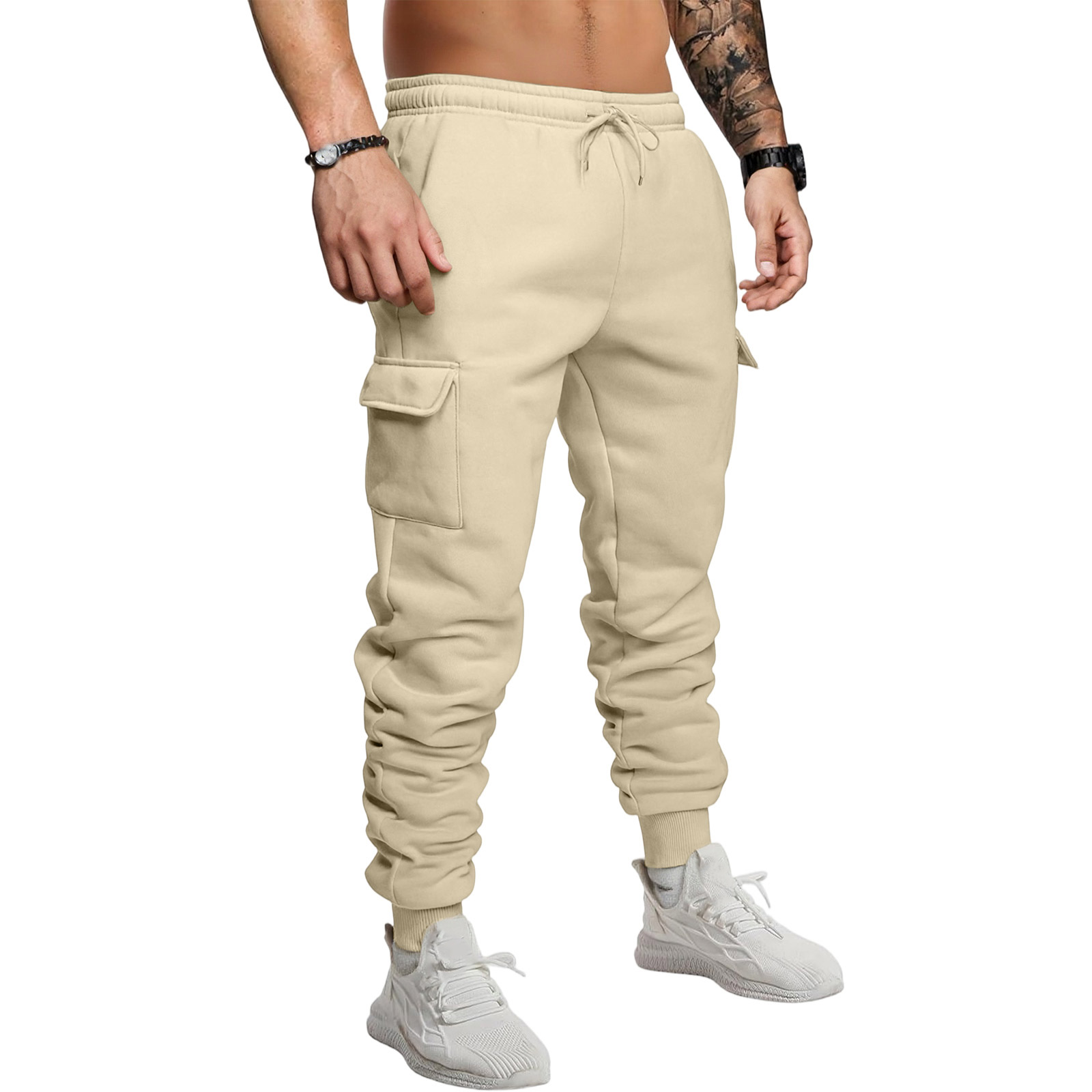 Men's Cargo Jogger Pants - Drawstring Waist for Gym Workouts & Casual ...